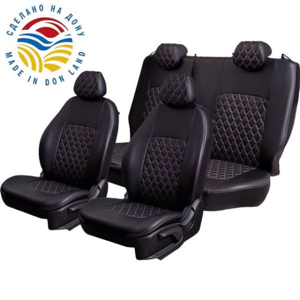Чехлы Экокожа Турин Ромб на Hyundai Matrix (2001-2010) Чехлы Экокожа Турин Ромб на Hyundai Matrix (2001-2010)