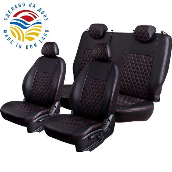 Чехлы Экокожа Турин Ромб на Hyundai Matrix (2001-2010) Чехлы Экокожа Турин Ромб на Hyundai Matrix (2001-2010)