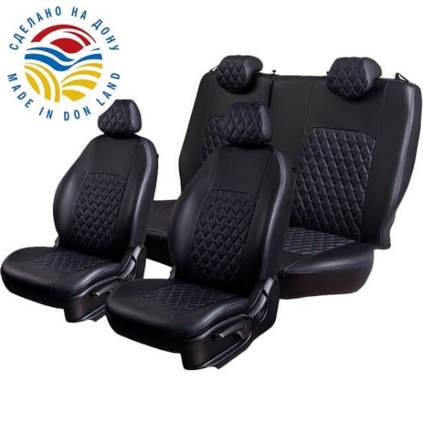 Чехлы Экокожа Турин Ромб на Hyundai Matrix (2001-2010) Чехлы Экокожа Турин Ромб на Hyundai Matrix (2001-2010)